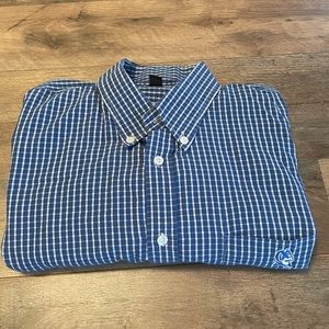 Duke blue plaid button down shirt